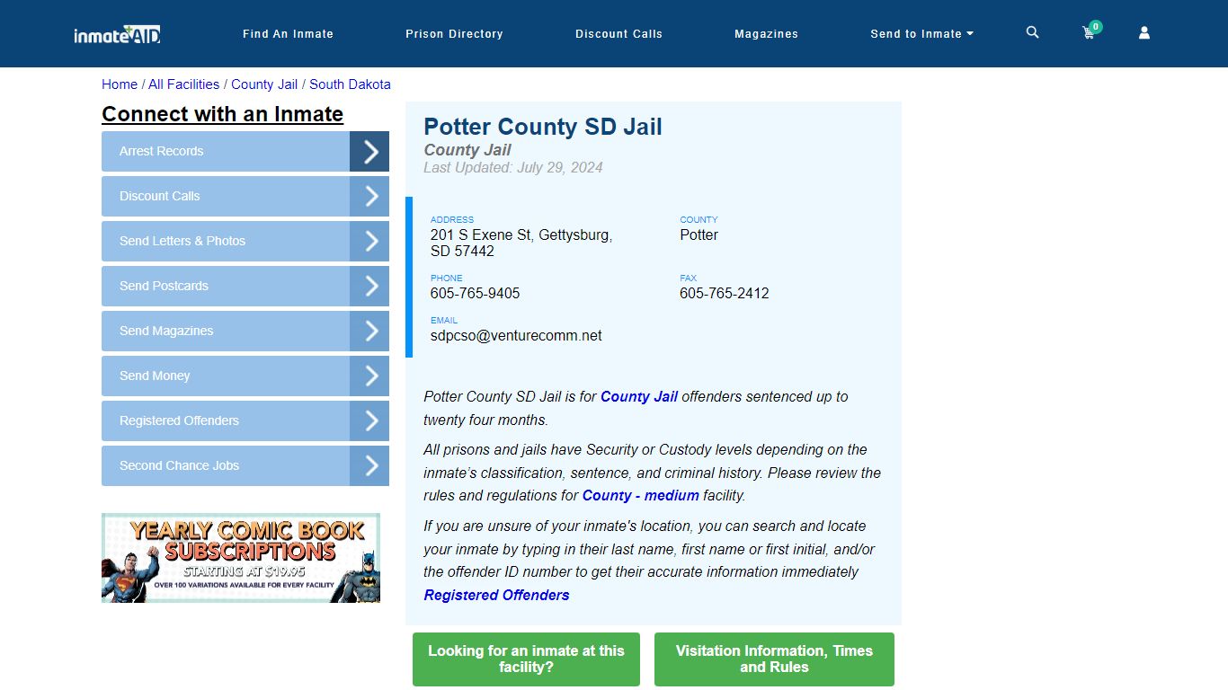 Potter County SD Jail - Inmate Locator