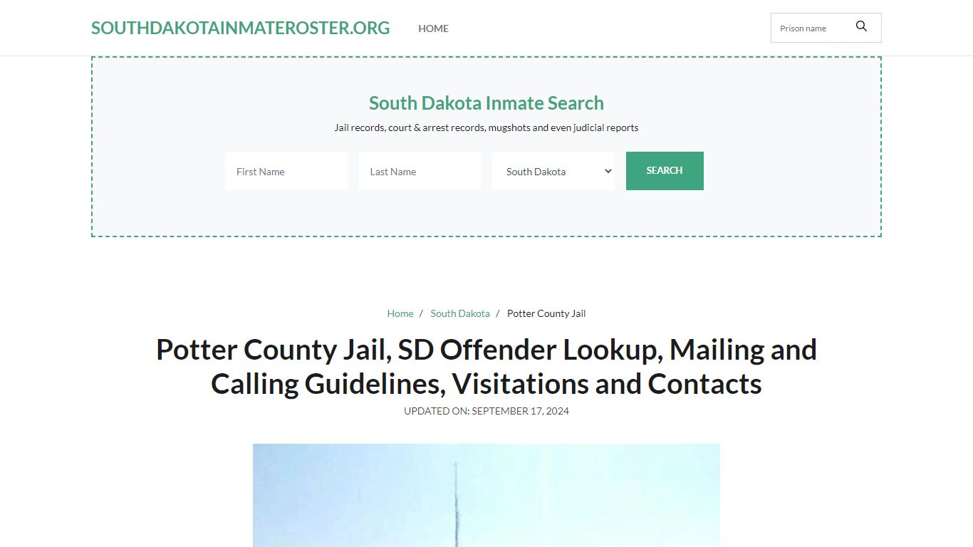 Potter County Jail, SD: Inmate Search Options, Visitations, Contacts